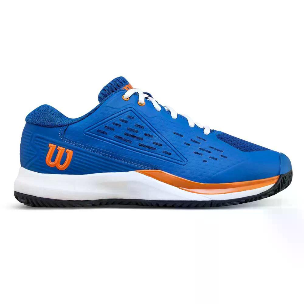 ウィルソン ラッシュ プロ エース ジュニア オールコート テニスシューズ （ DejaVuBlue/OrangeTiger/White ） | WILSON Rush Pro Ace Junior All Court Tennis Shoes [t]