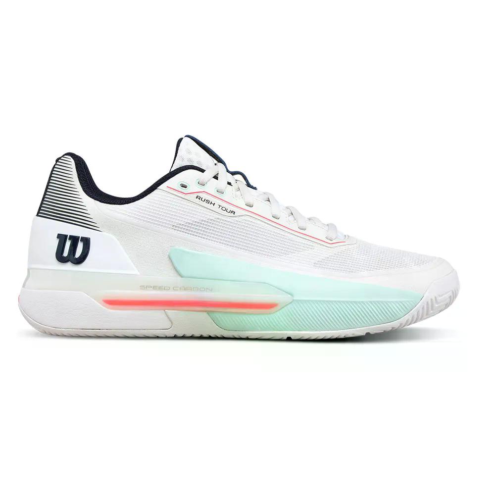 ウィルソン ラッシュ ツアー 5 オールコート テニスシューズ （ White/Bay/FieryCoral ） | WILSON Rush Tour 5 All Court Tennis Shoes [t]