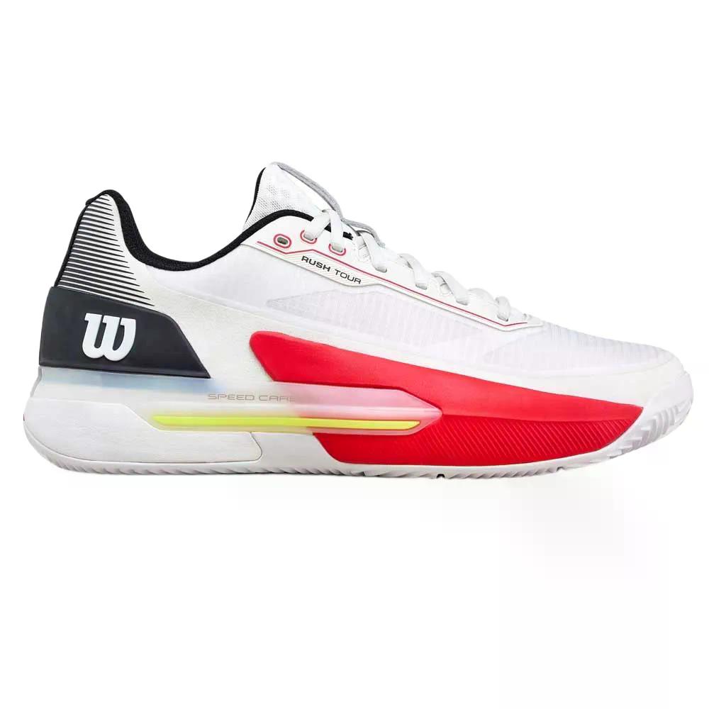 ウィルソン ラッシュ ツアー 5 クレーコート テニスシューズ （ White/Black/Infrared ） | WILSON Rush Tour 5 Clay Court Tennis Shoes [t]
