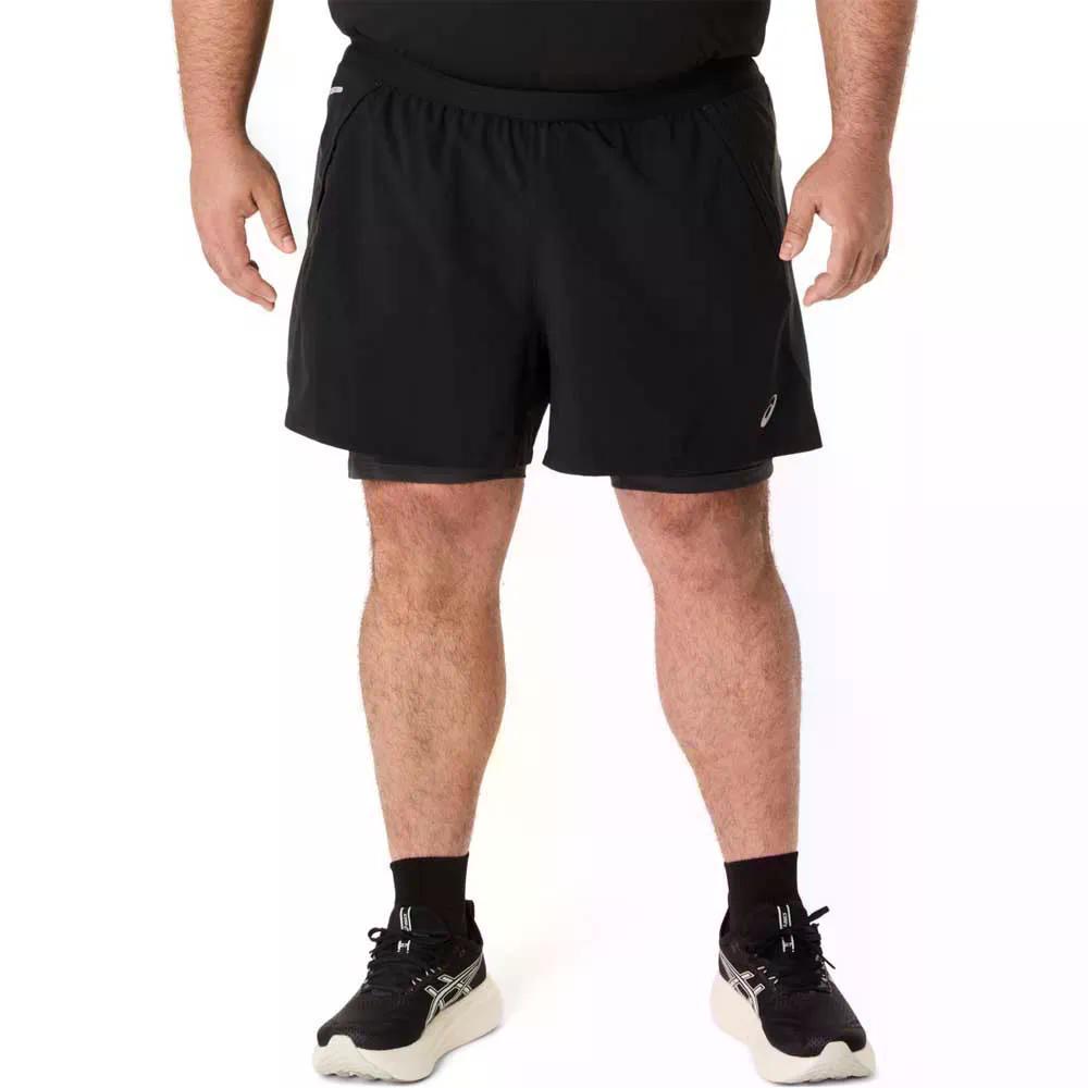 樂天商城 - アシックス ロード 2イン1 5インチ ショーツ （ PerformanceBlack/GraphiteGrey ） | ASICS Road 2-in-1 5in shorts [t]