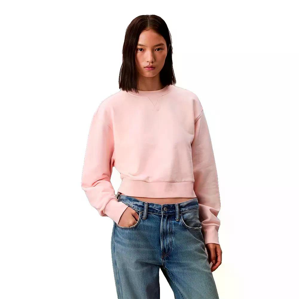 カルバン クライン ジーンズ フレンチ テリー クロップド スウェットシャツ レディース （ CloudPink ） | CALVIN KLEIN JEANS French Terrry Cropped sweatshirt Woman 