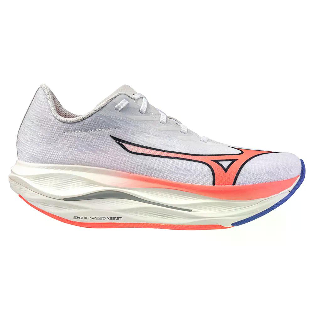 樂天商城 - ミズノ ウエーブ リベリオン フラッシュ 3 ランニングシューズ （ White/StrikingCoral/IrisBloo ） | MIZUNO Wave Rebellion Flash 3 running shoes [t]