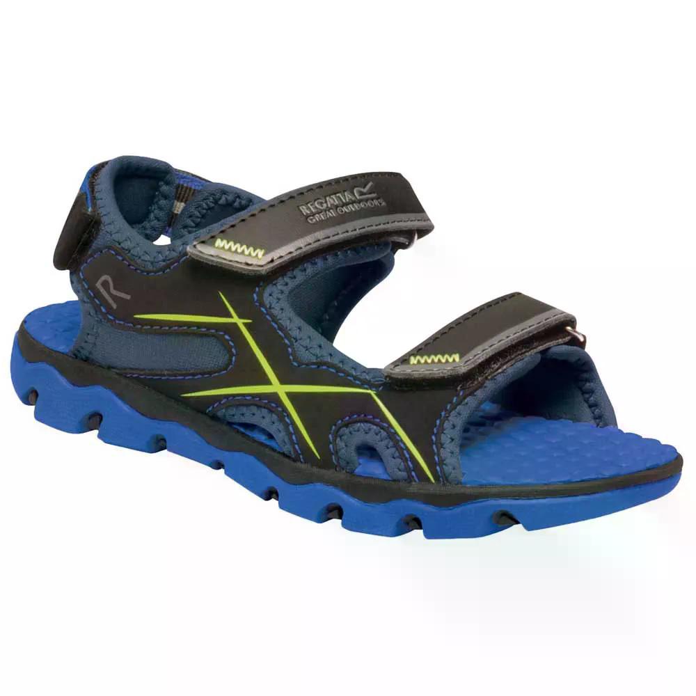 レガッタ コタ ドリフト サンダル ジュニア （ NauticalBlue/ElectricLime ） | REGATTA Kota Drift Sandal Junior [t]