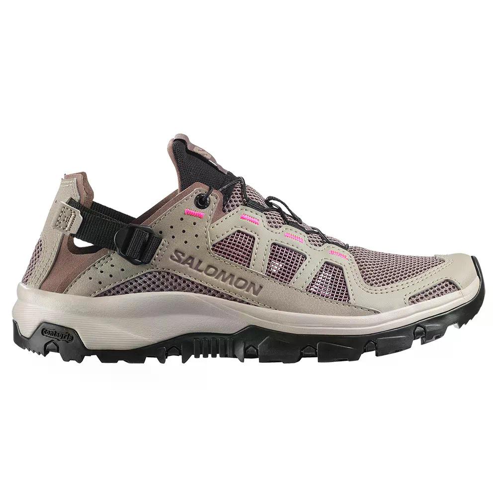Solomon - SALOMON Techamphibian 5 ハイキングシューズ （ SilverSage/Iron/KnockoutPink ） [t]