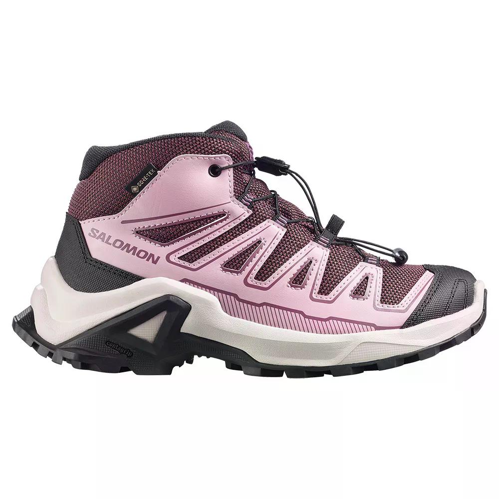サロモン Xウルトラ ミッド GTX ハイキングブーツ ジュニア （ Huckleberry/DawnPink/ConcordGrape ） | SALOMON X Ultra Mid GTX Hiking Boots junior 