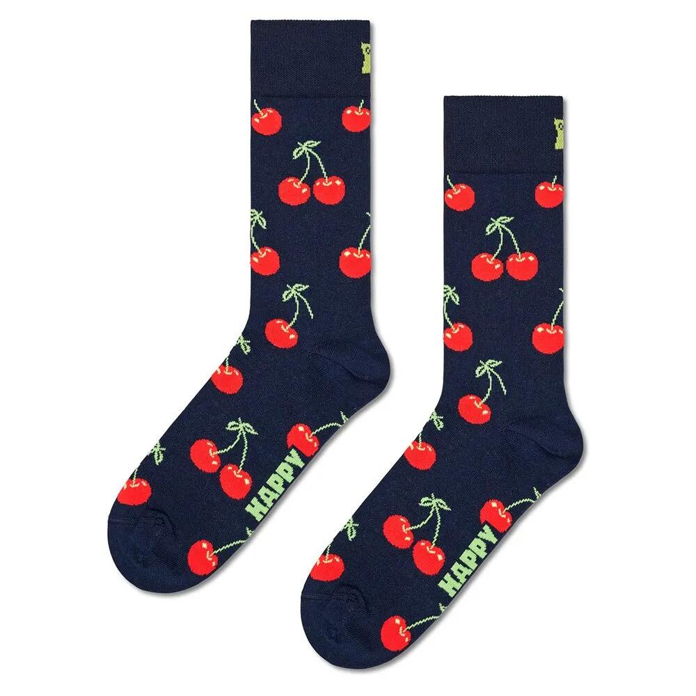 ハッピーソックス チェリー ハーフ ロング ソックス （ Navy ） | HAPPY SOCKS Cherry Half long socks [t]