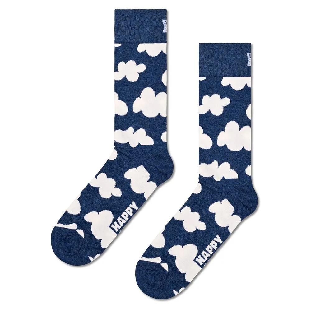 ハッピーソックス クラウディ ハーフ ロング ソックス （ Navy ） | HAPPY SOCKS Cloudy Half long socks [t]