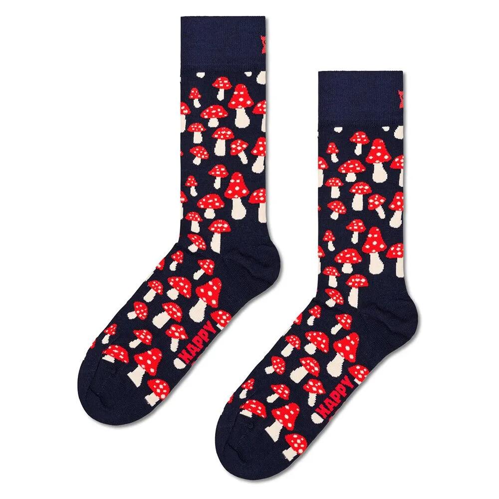 ハッピーソックス マッシュルーム ハーフ ロング ソックス （ Navy ） | HAPPY SOCKS Mushroom Half long socks [t]