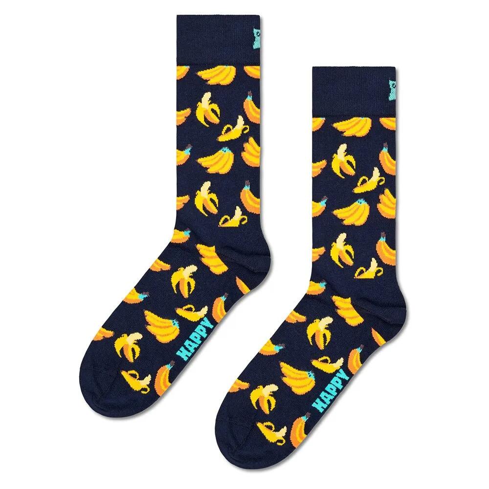 ハッピーソックス バナナ ハーフ ロング ソックス （ Navy ） | HAPPY SOCKS Banana Half long socks [t]
