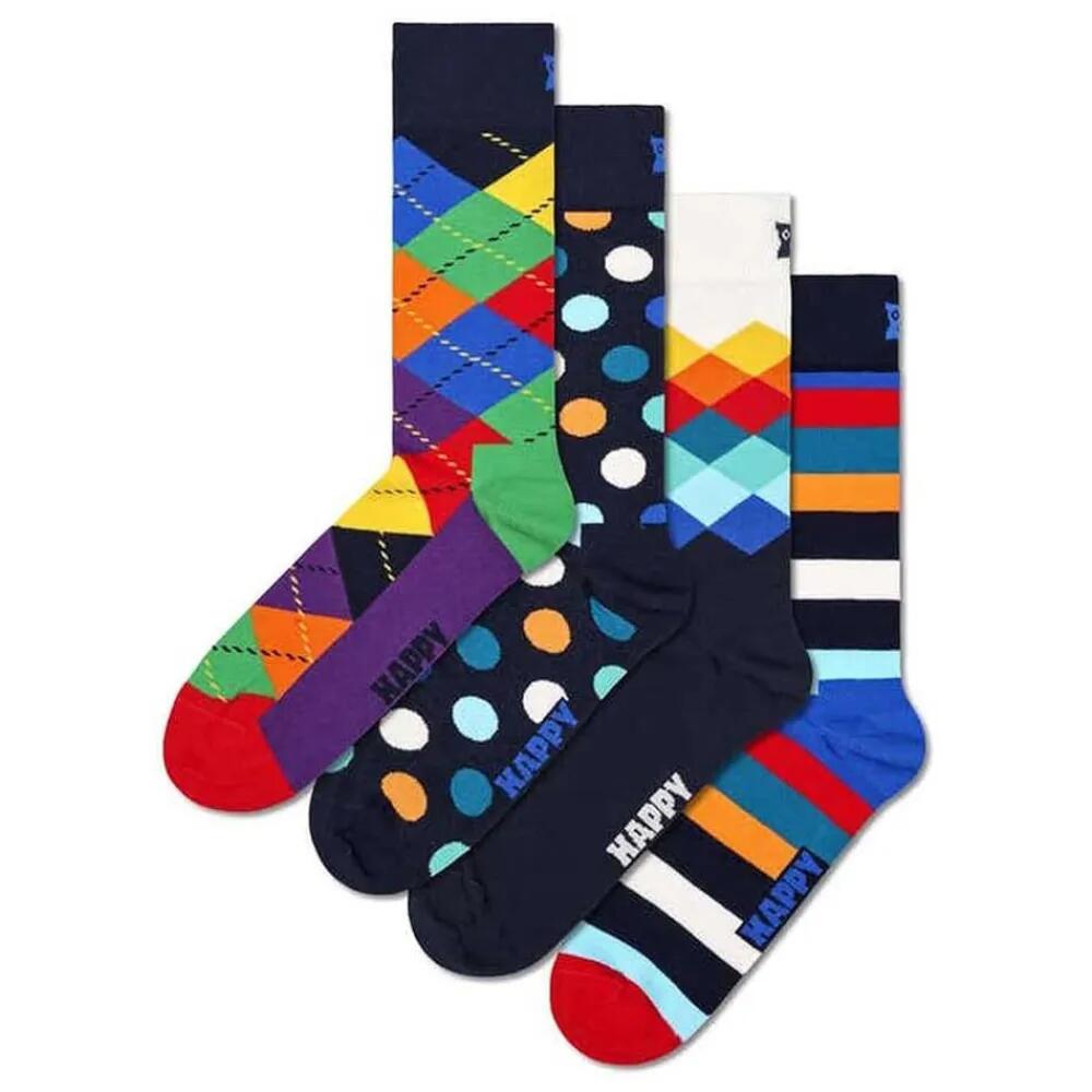 �ϥåԡ����å��� �ޥ��-���顼 ���ե� ���å� �ϡ��� ���� ���å��� 4 �ڥ� �� Navy �� | HAPPY SOCKS Multi-Color Gi...