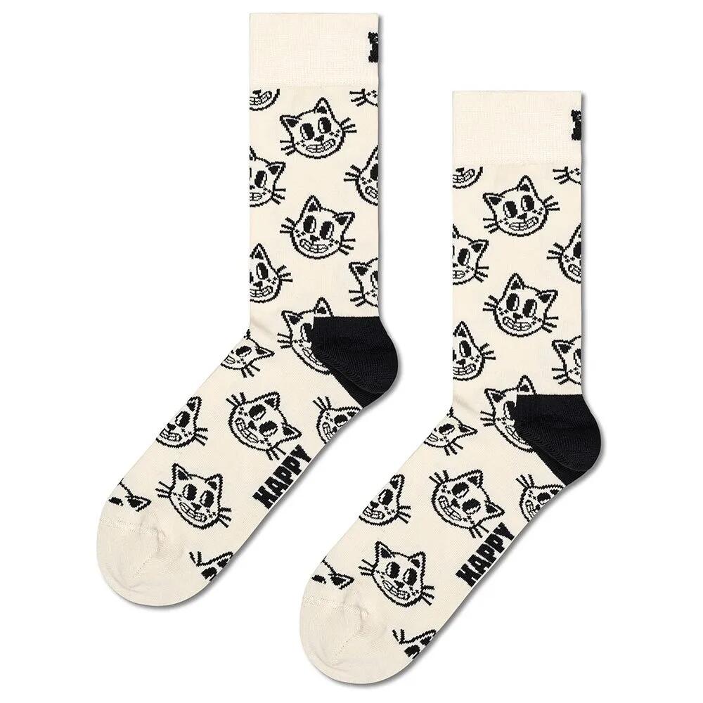 ハッピーソックス キャット クルー ソックス （ Beige ） | HAPPY SOCKS Cat crew socks 