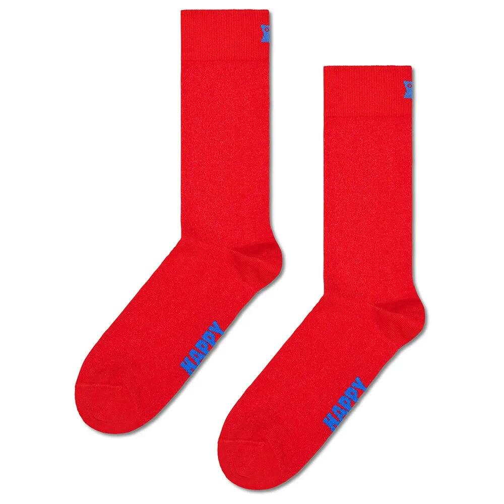 ハッピーソックス ソリッド クルー ソックス （ Red ） | HAPPY SOCKS Solid crew socks [t]