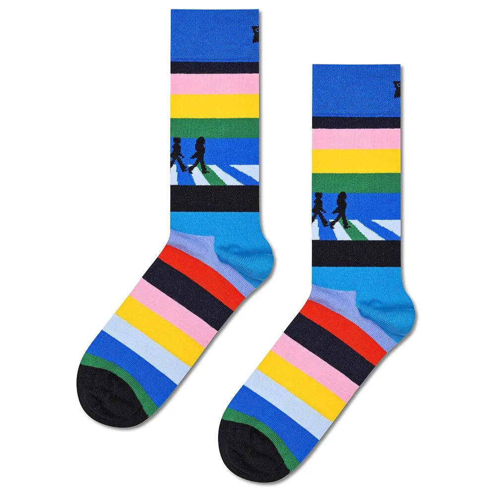 樂天商城 - ハッピーソックス ビートルズ レジェンド クロッシング クルー ソックス （ Blue ） | HAPPY SOCKS Beatles legend crossing crew socks [t]