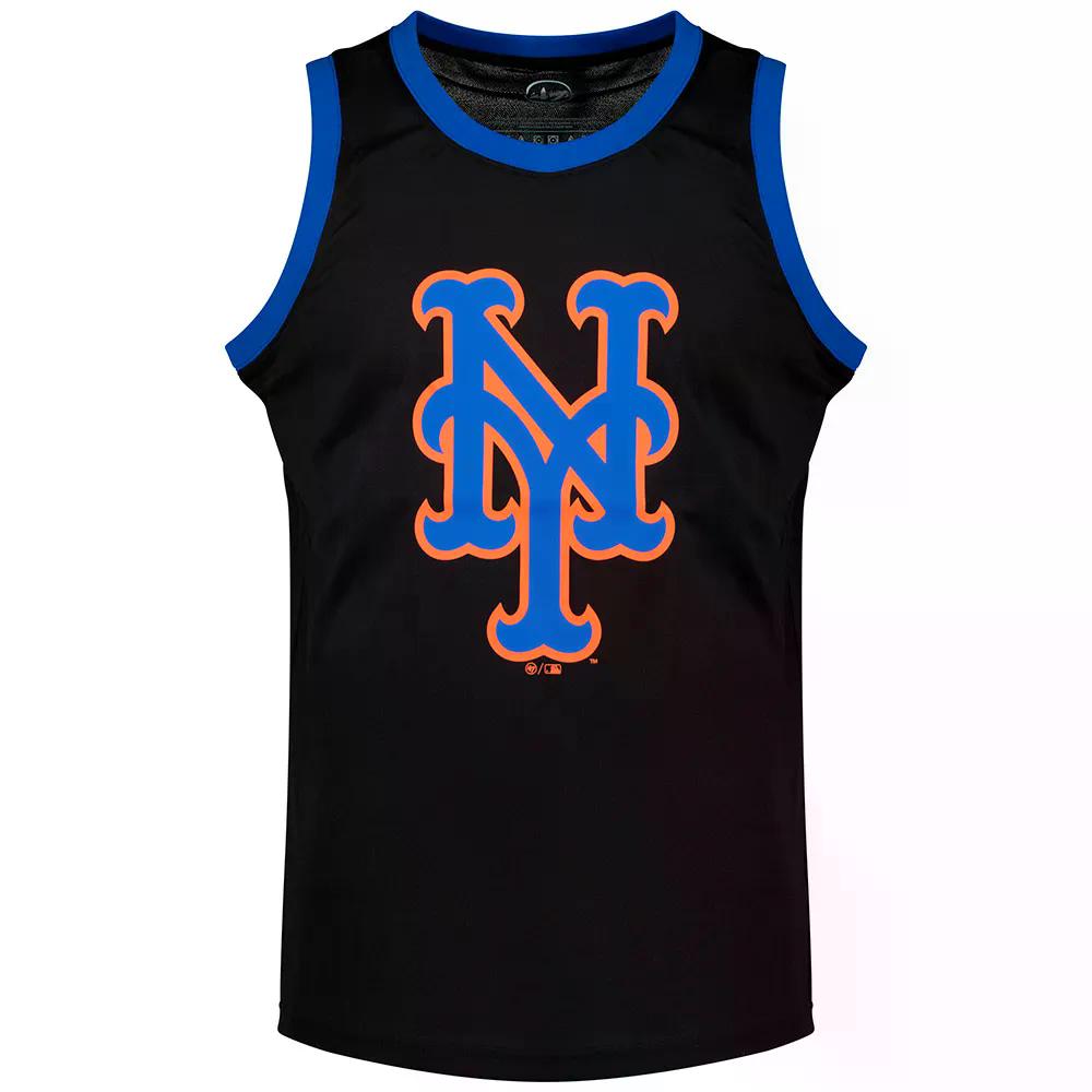 樂天商城 - 47 MLB 15126152 ニューヨーク メッツ ノースリーブ Tシャツ （ JetBlack ） | 47 MLB 15126152 New York Mets Sleeveless T-Shirt [t]