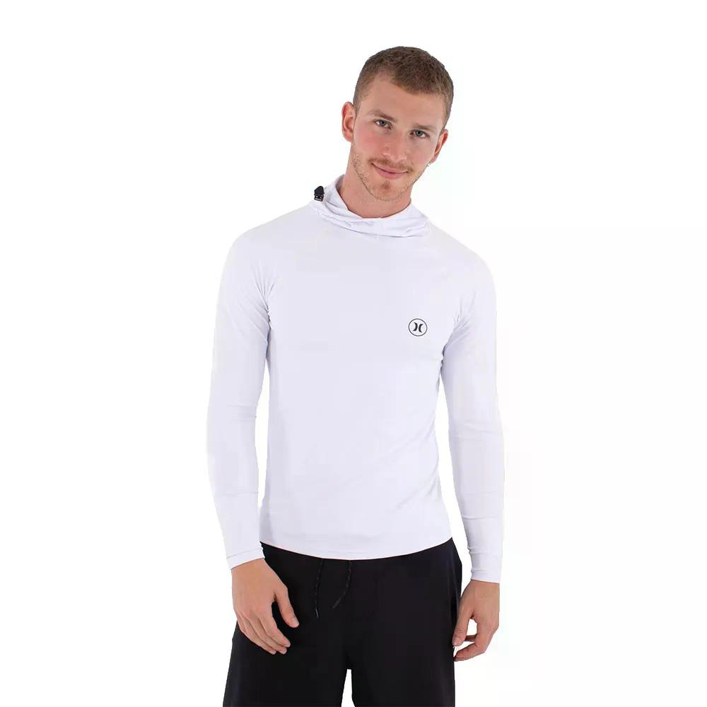 樂天商城 - HURLEY Slim Fit Icon Hooded 長袖ラッシュガード （ White ） [t]
