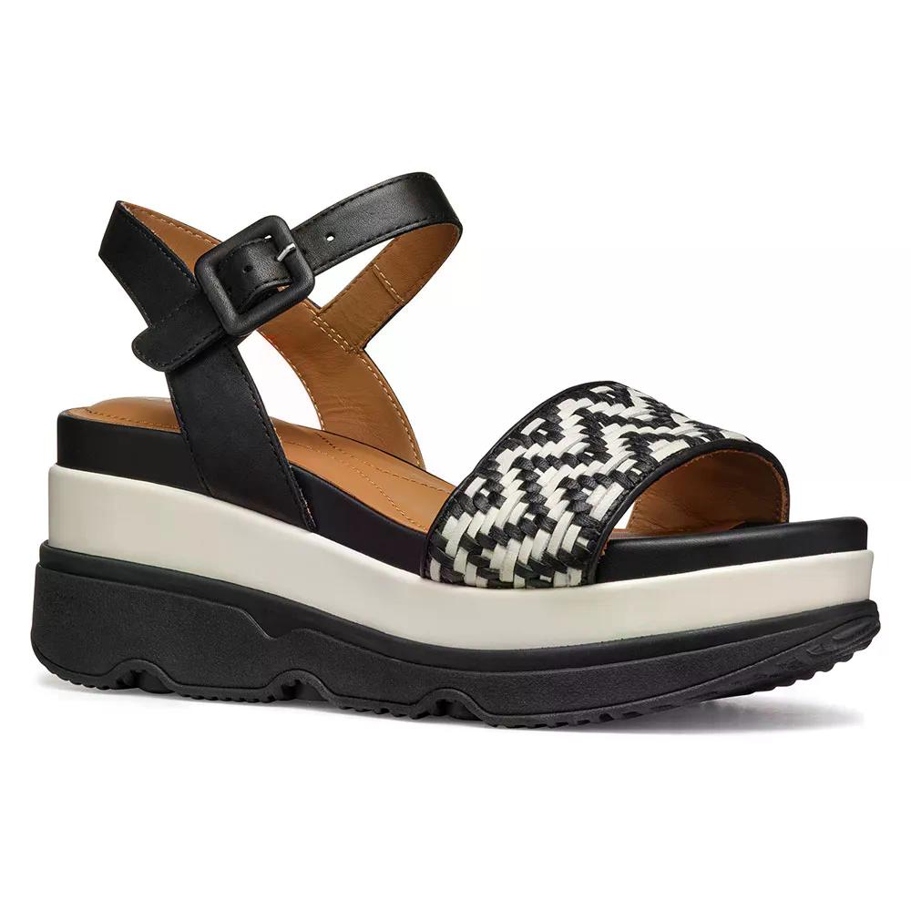 樂天商城 - ジェオックス ガーデニア サンダル ウーマン （ Black/Papyrus ） | GEOX Gardenia sandals woman [t]