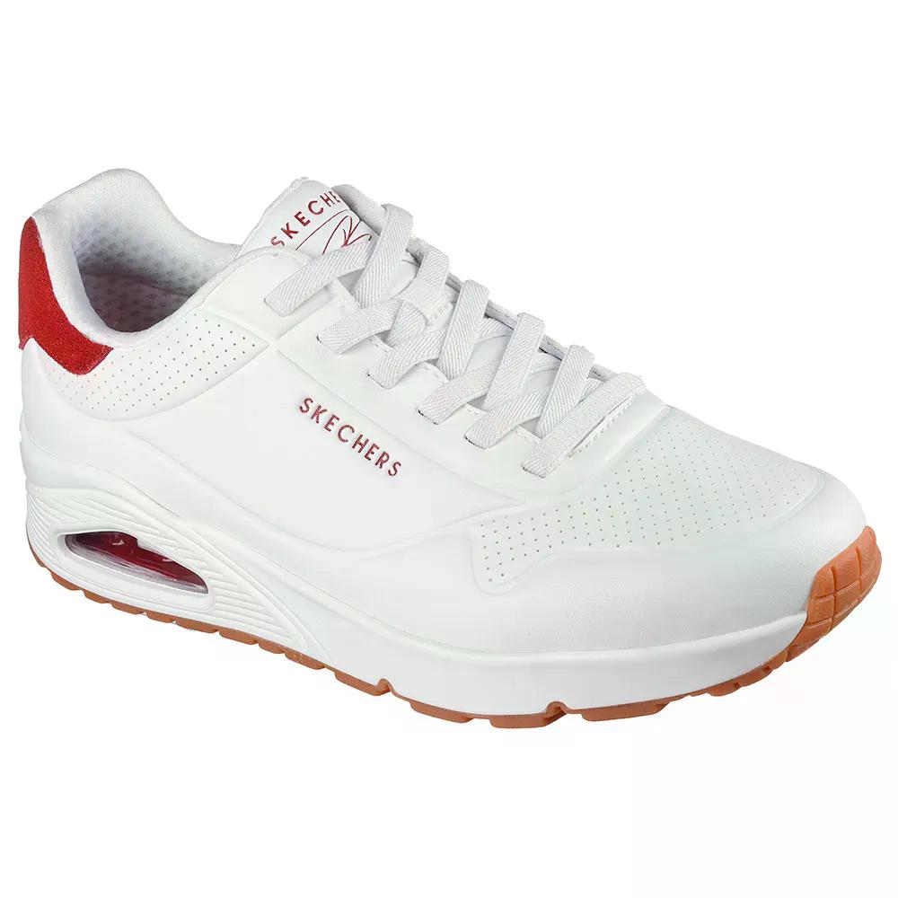 SKECHERS - スケッチャーズ ウノ スニーカー （ WhiteDuraleather/BurgundySuede ） | SKECHERS Uno Sneakers [t]