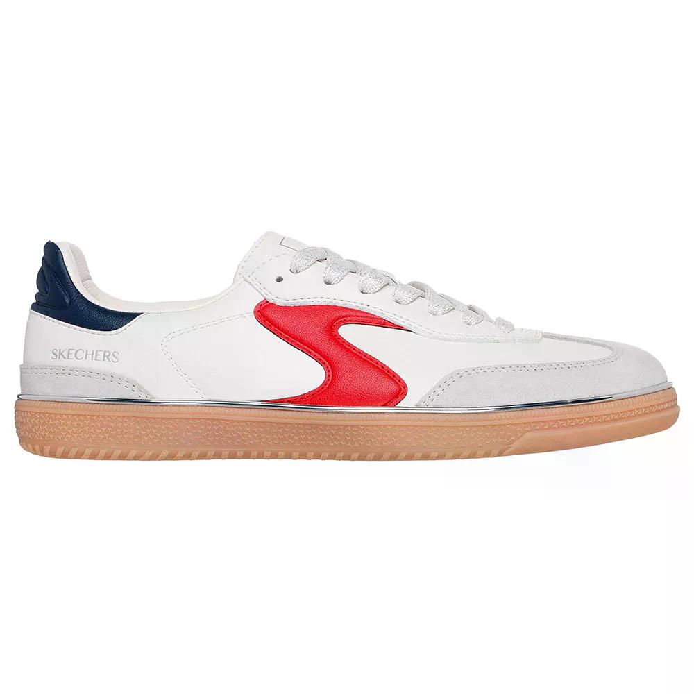 SKECHERS Hotshot Living Luxe スニーカー （ WhiteDuraleather/Suede/Navy/RedTrim ） [t]