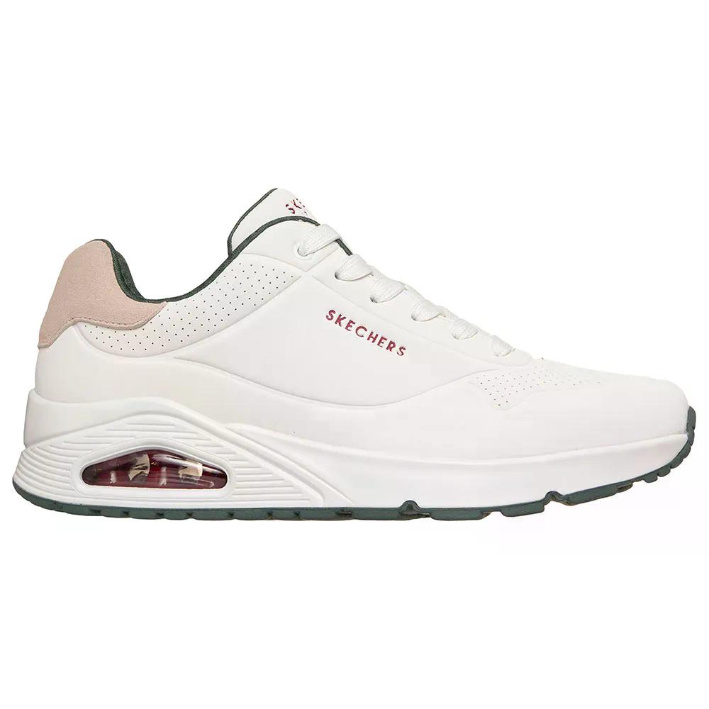 SKECHERS - スケッチャーズ ウノ スーテッド オン エア スニーカー （ WhiteGreenDurabuck/Suede/GreenMeshTrim ） | SKECHERS Uno Suited On Air Sneakers [t]