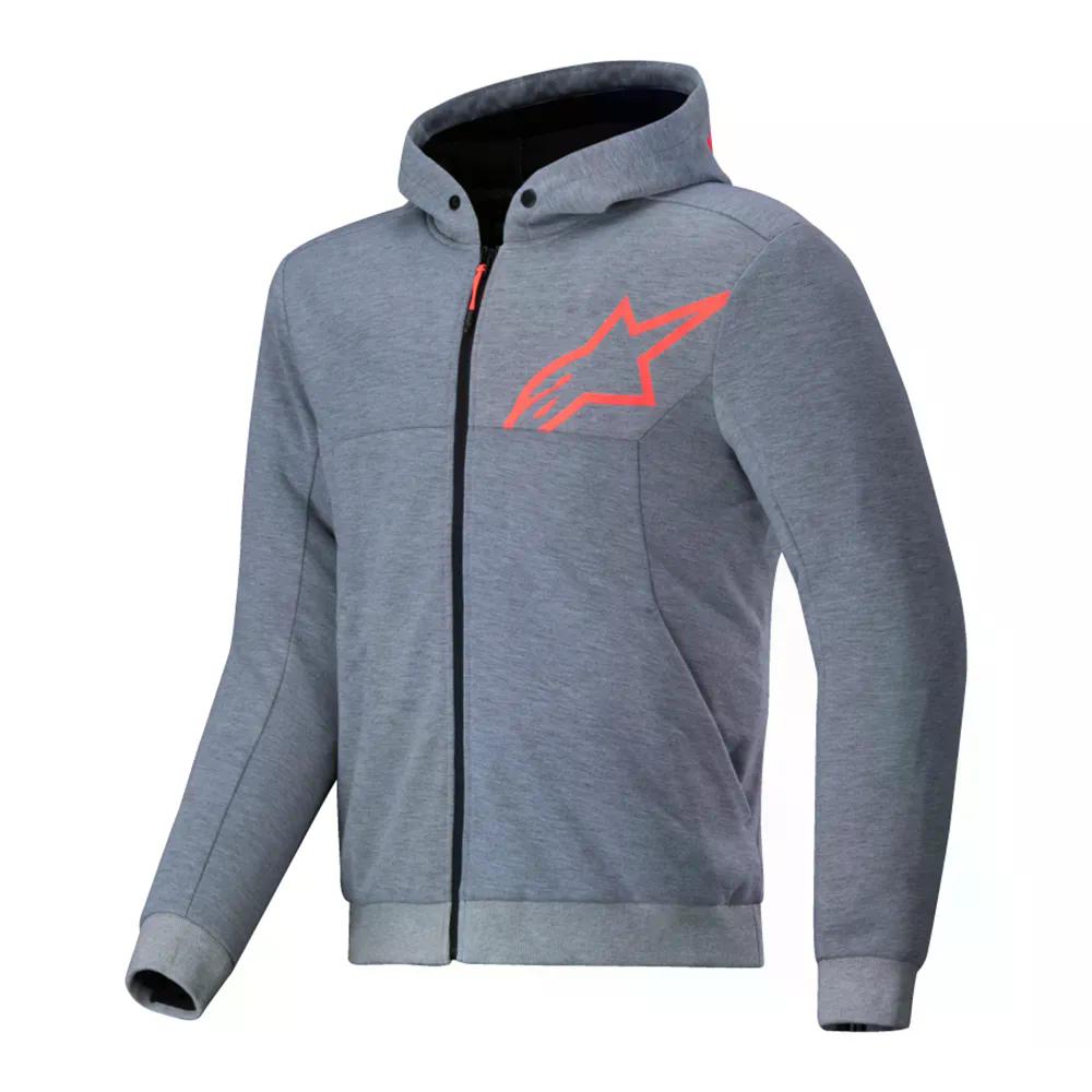 アルパインスターズ クローム V2 スポーツ フルジップ スウェットシャツ （ GreyHeather/RedFluo ） | ..