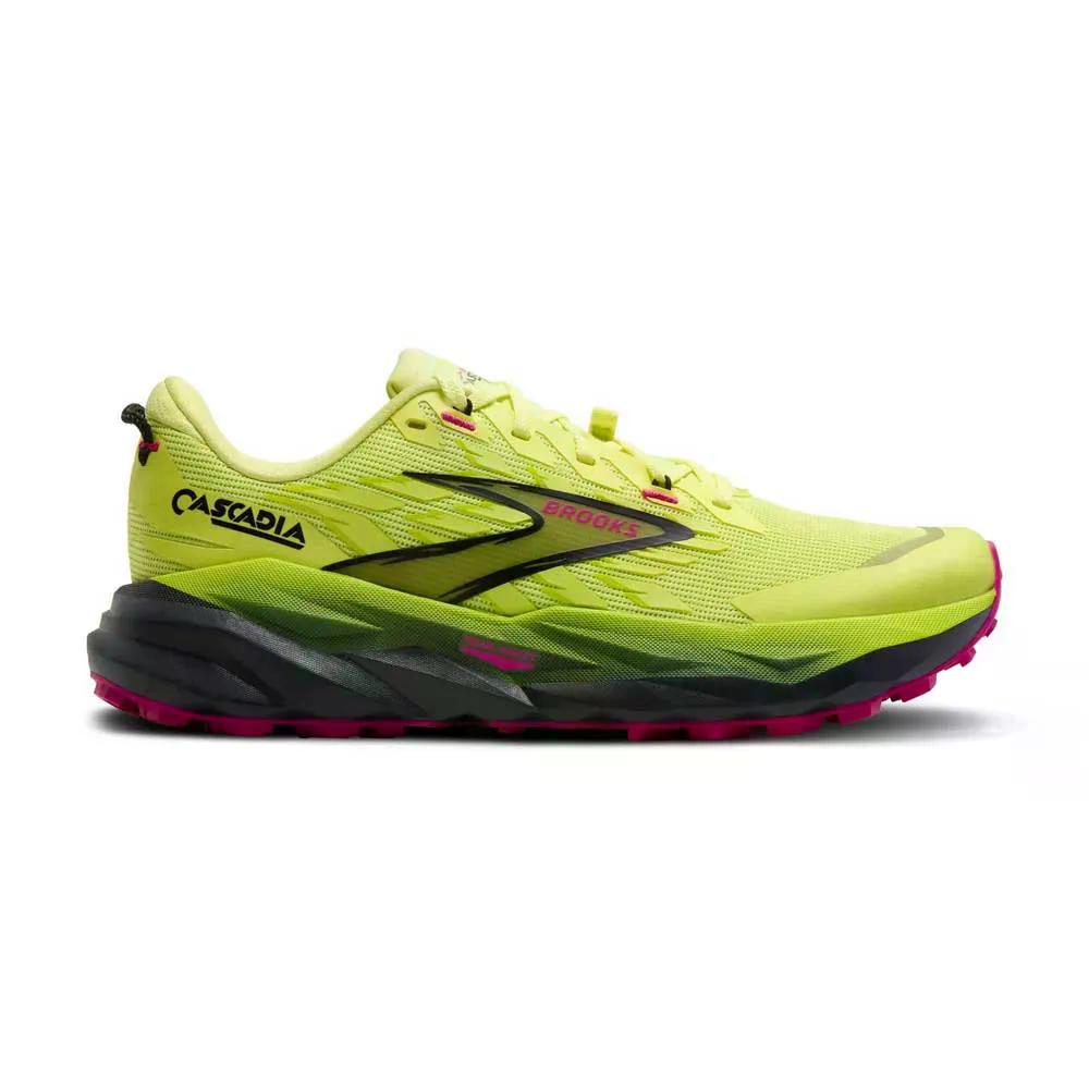 ブルックス カスケディア 19 ナロー レディース トレイル ランニングシューズ （ SunnyLime/Black/Magenta ） | BROOKS Cascadia 19 Narrow Trail Running Shoes Women [t]