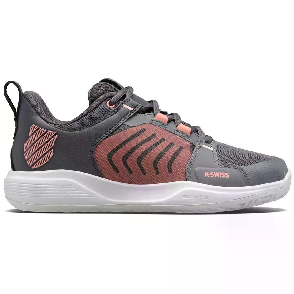 樂天商城 - ケースイス ウルトラショット チーム オールコート シューズ レディース （ SteelGrey/Asphalt/PeachAmber ） | K-SWISS Ultrashot Team All Court Shoes Women [t]