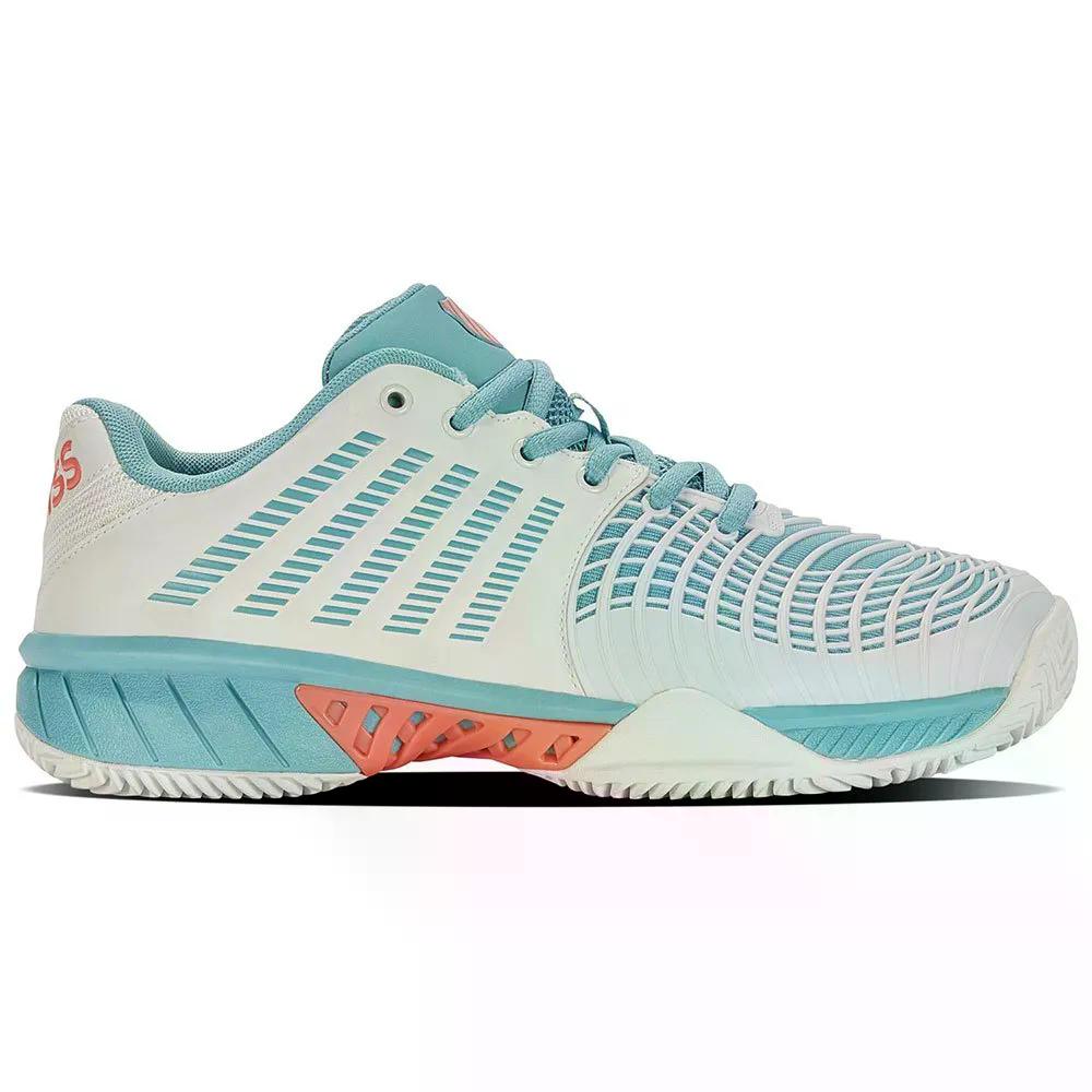 K-Swiss - ケースイス エクスプレス ライト 3 HB クレーコート シューズ レディース （ White/NileBlue/DesertFlower ） | [t]