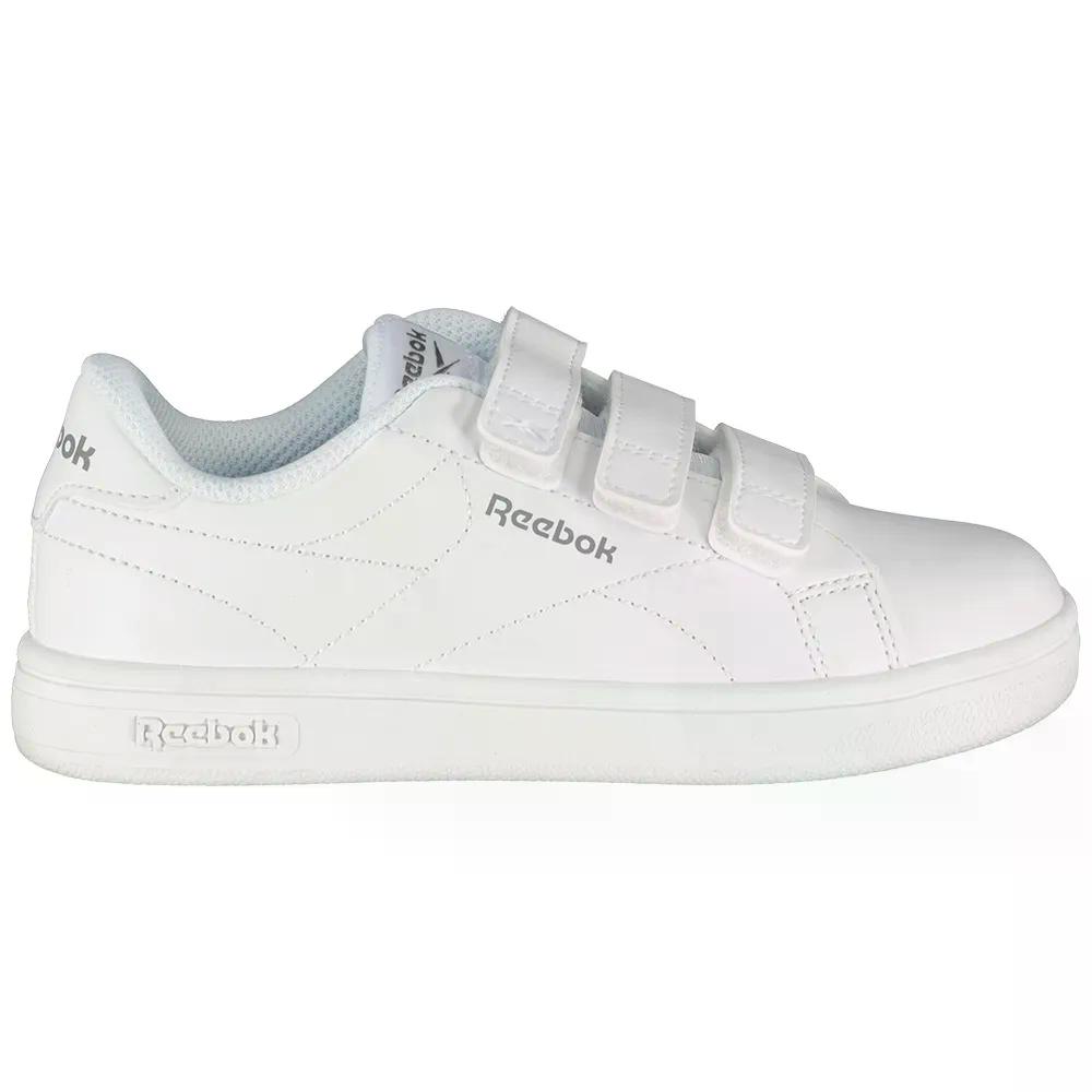 リーボック ジュニア クラシックス コート クリーン フック & ループ ストラップ スニーカー （ White/White/Grey4 ） | REEBOK Junior CLASSICS Court Clean Sneakers 