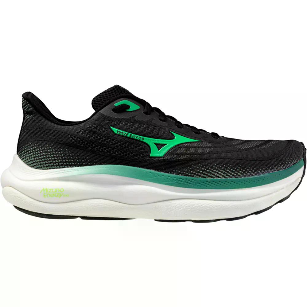 樂天商城 - ミズノ ウェーブ スカイ 9 ランニングシューズ （ Black/GoblinGreen/AlpineGreen ） | MIZUNO Wave Sky 9 Running Shoes [t]