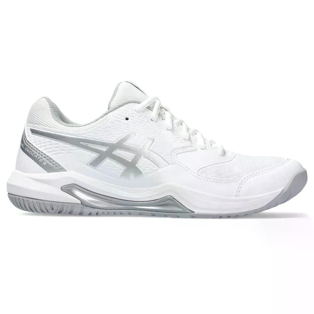 アシックス ゲル デディケート 8 オールコート テニス シューズ ウィメンズ （ White/PureSilver ） | ASICS Gel-Dedicate 8 All Court Tennis Shoes Women's [t]