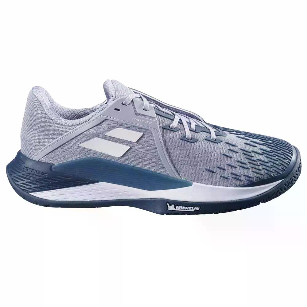 バボラ プロップ フューリー 3 オールコート テニス シューズ （ Grey/White ） | BABOLAT Prop Fury 3 All Court Tennis Shoes [t]