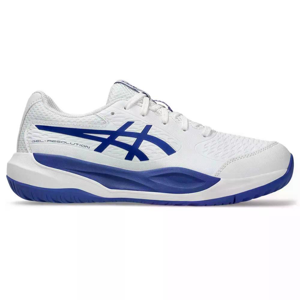 樂天商城 - ASICS Gel Resolution X GS すべてのコートシューズ （ White/DarkCobalt ） [t]
