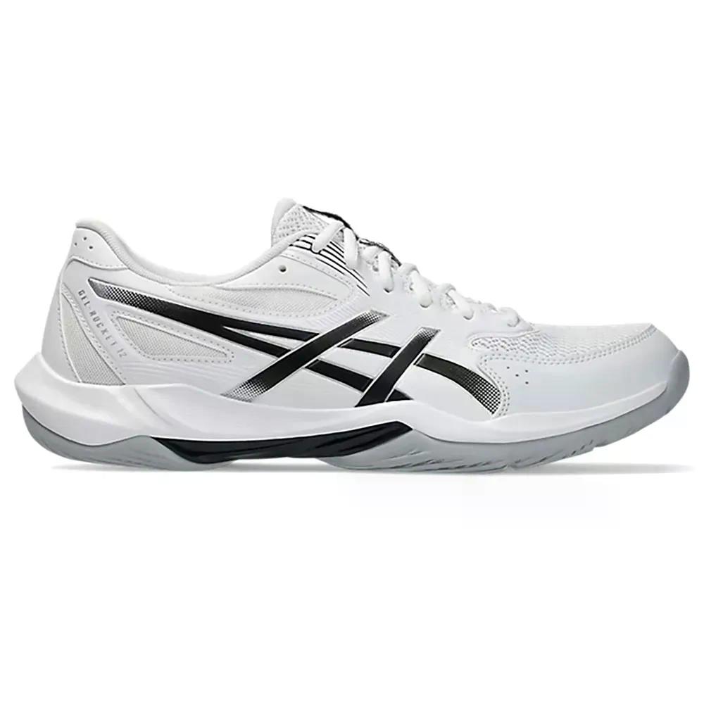 アシックス ゲル ロケット 12 ハードコート テニス シューズ （ White/Black ） | ASICS Gel-Rocket 12 Hard Court Tennis Shoes [t]