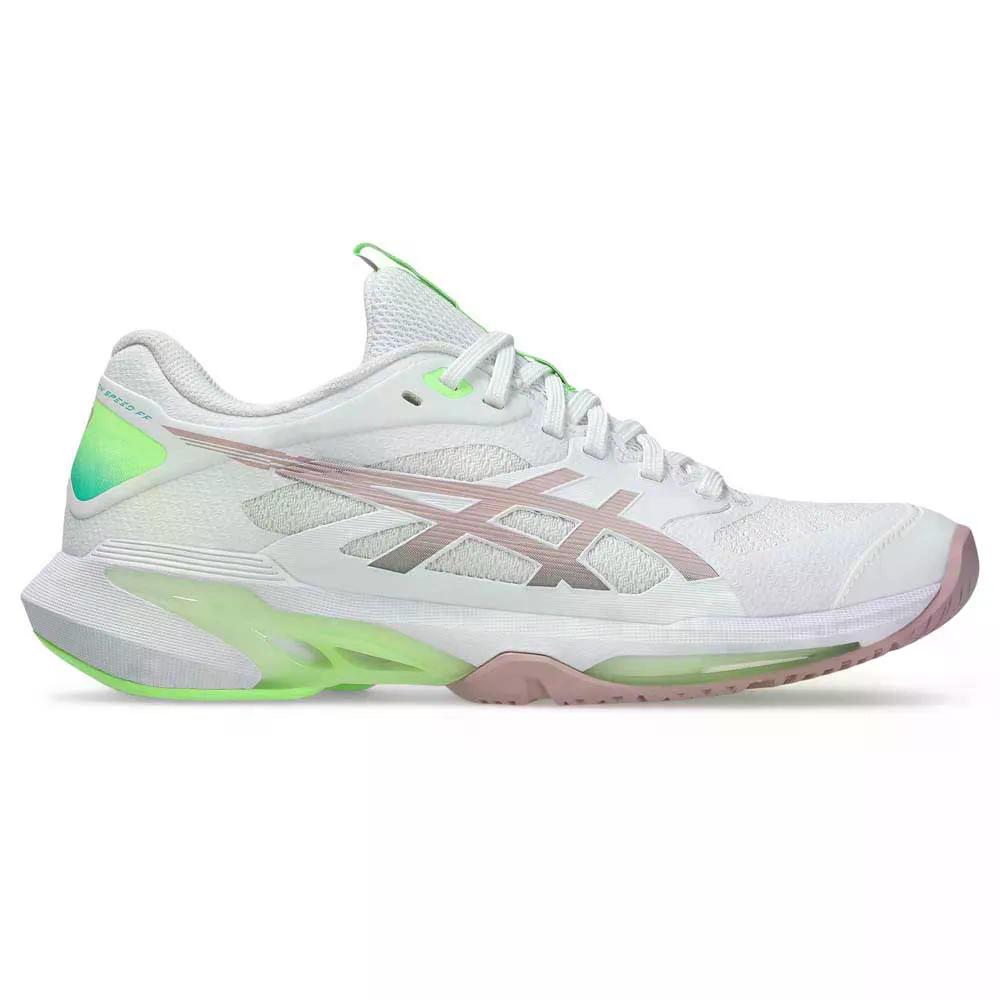 アシックス ソリューション スピード FF 4 オールコート テニス シューズ ウィメンズ （ White/Morganite ） | ASICS Solution Speed FF 4 All Court Women's [t]