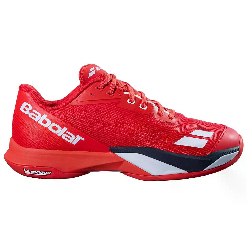 バボラ ジェット マッハ 4 クレーコート テニス シューズ （ CherryTomato/White ） | BABOLAT Jet Mach 4 Clay Court Tennis Shoes [t]