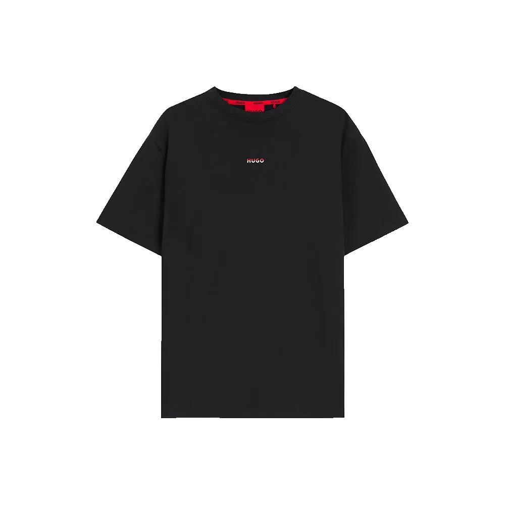 ヒューゴ スプリット ロゴ 10270756 01 ショートスリーブ パジャマ Tシャツ （ Black ） | HUGO Split Logo 10270756 01 short sleeve pyjama T-shir 