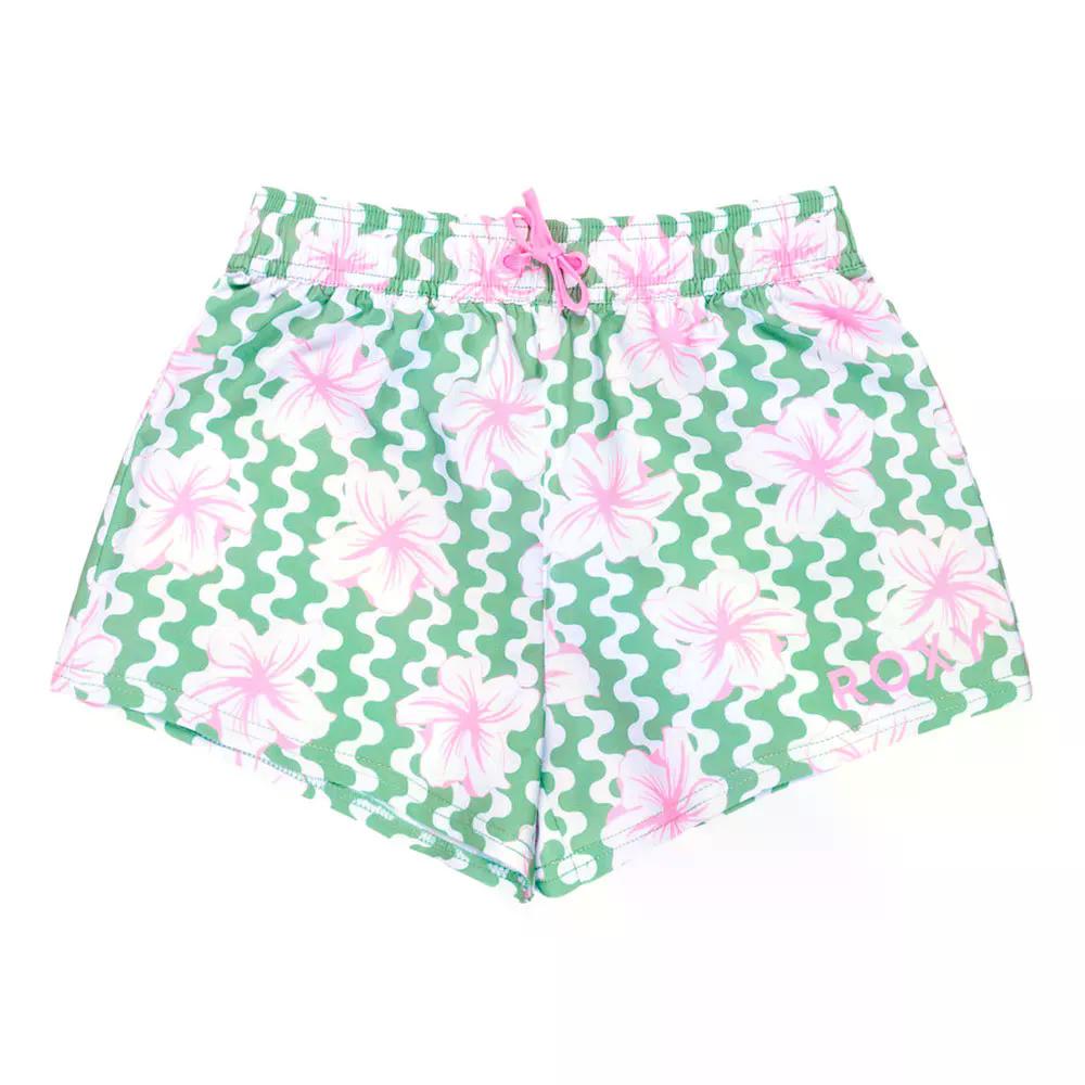 樂天商城 - ロキシー パーティー ウェーブス ジュニア スイムショーツ （ BasilPartyWavesRg ） | ROXY Party Waves Junior Swim Shorts [t]