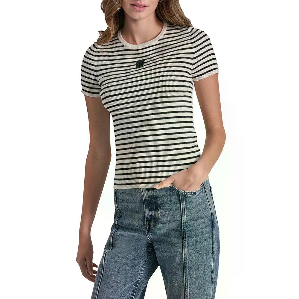 DKNY DJ6R0150 半袖Tシャツ （ Eggnog/Black ） t