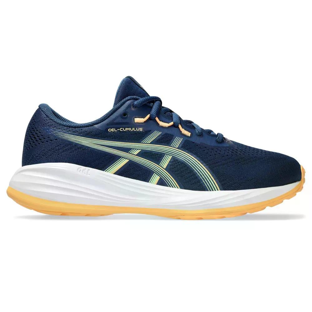 ASICS Gel-Cumulus 28 GS ランニングシューズ （ IndependenceBlue/OrangeGlow ） [t]