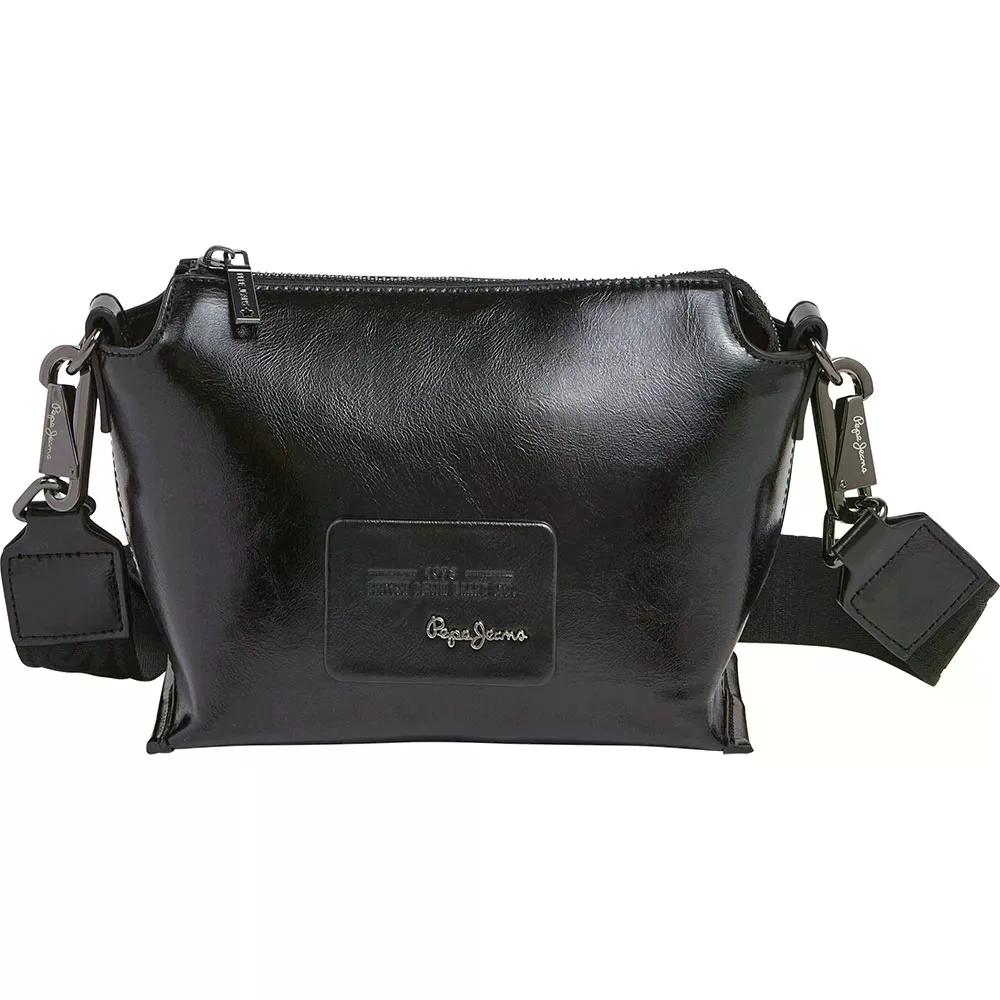 ペペ ジーンズ エディス グロッシー ショルダー バッグ （ Black ） PEPE JEANS Edith Glossy shoulder bag t