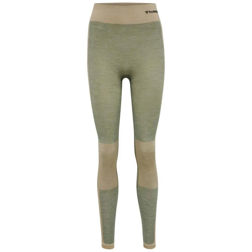 Outdoor Wear - ヒュンメル クレア シームレス ミッド ウエスト レギンス レディース （ Vetiver Melange ） | HUMMEL Cleaa Seamless Mid Waist Leggings Women [t]