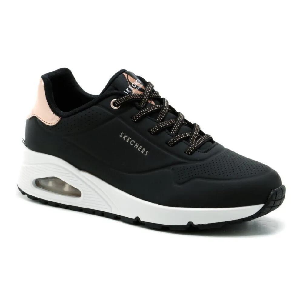 スケッチャーズ ウノ シマー アウェイ シューズ レディース （ Black / White / Pink Gold ） | SKECHERS Uno Shimmer Away shoes Women [t]