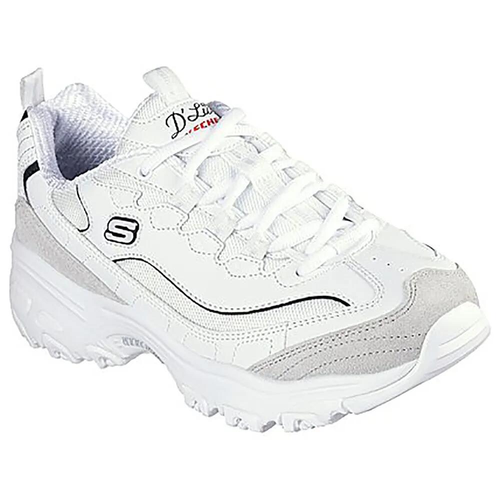 スケッチャーズ D´ライツ シューズ レディース （ White Leather / Suede / Mesh / Black & Red Trim ） | SKECHERS D´Lites shoes Women [t]