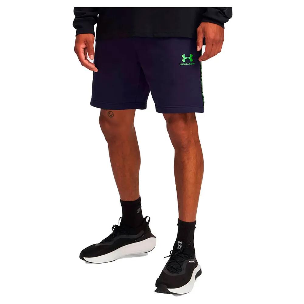 アンダーアーマー アイコン フリース テーピング ショーツ （ Midnight Navy / Cyber Green ） | UNDER ARMOUR Icon Fleece Taping shorts [t]