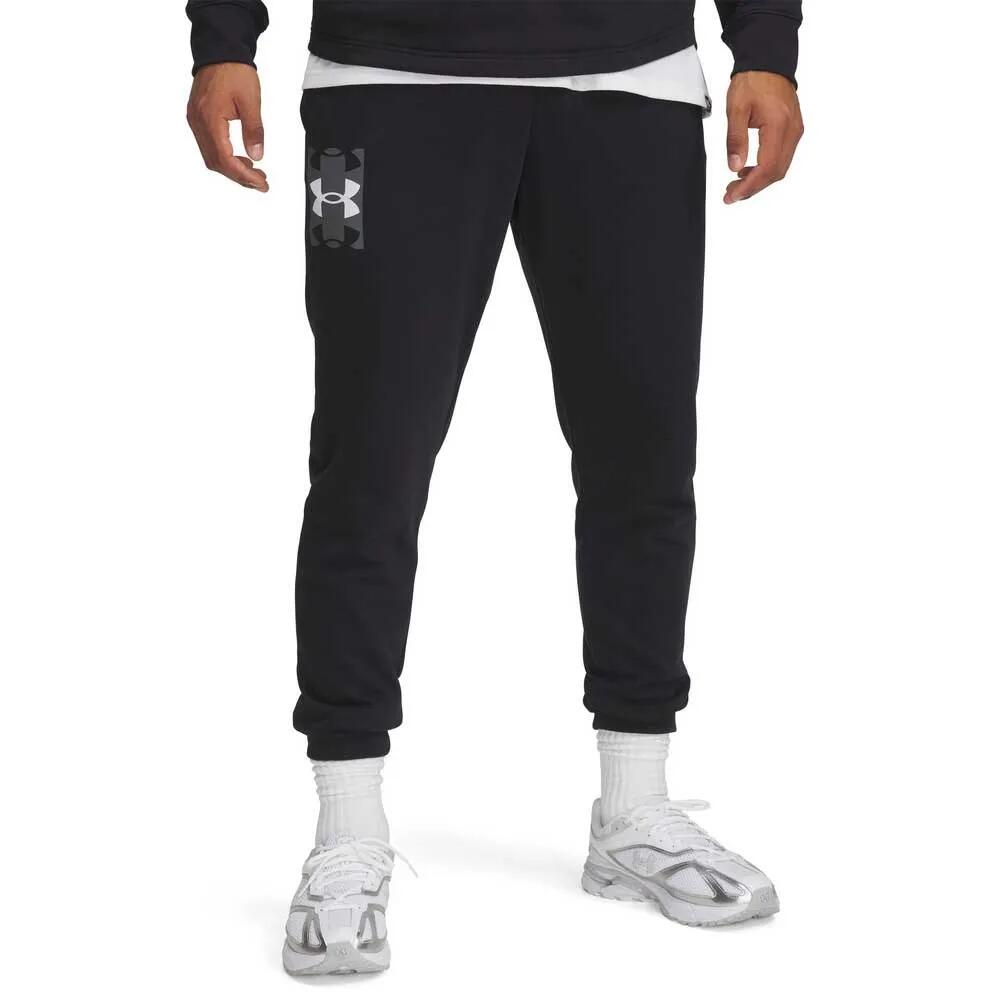 Rakuten - アンダーアーマー ライバル テリー ロゴ ジョガーズ （ Black / Castlerock / White ） | UNDER ARMOUR Rival Terry Logo joggers [t]