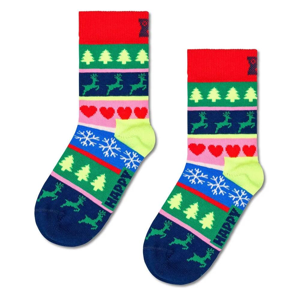 ハッピーソックス クリスマス ストライプ ガールズ ソックス （ Dark Red ） | HAPPY SOCKS Christmas Stripe Girls socks [t]