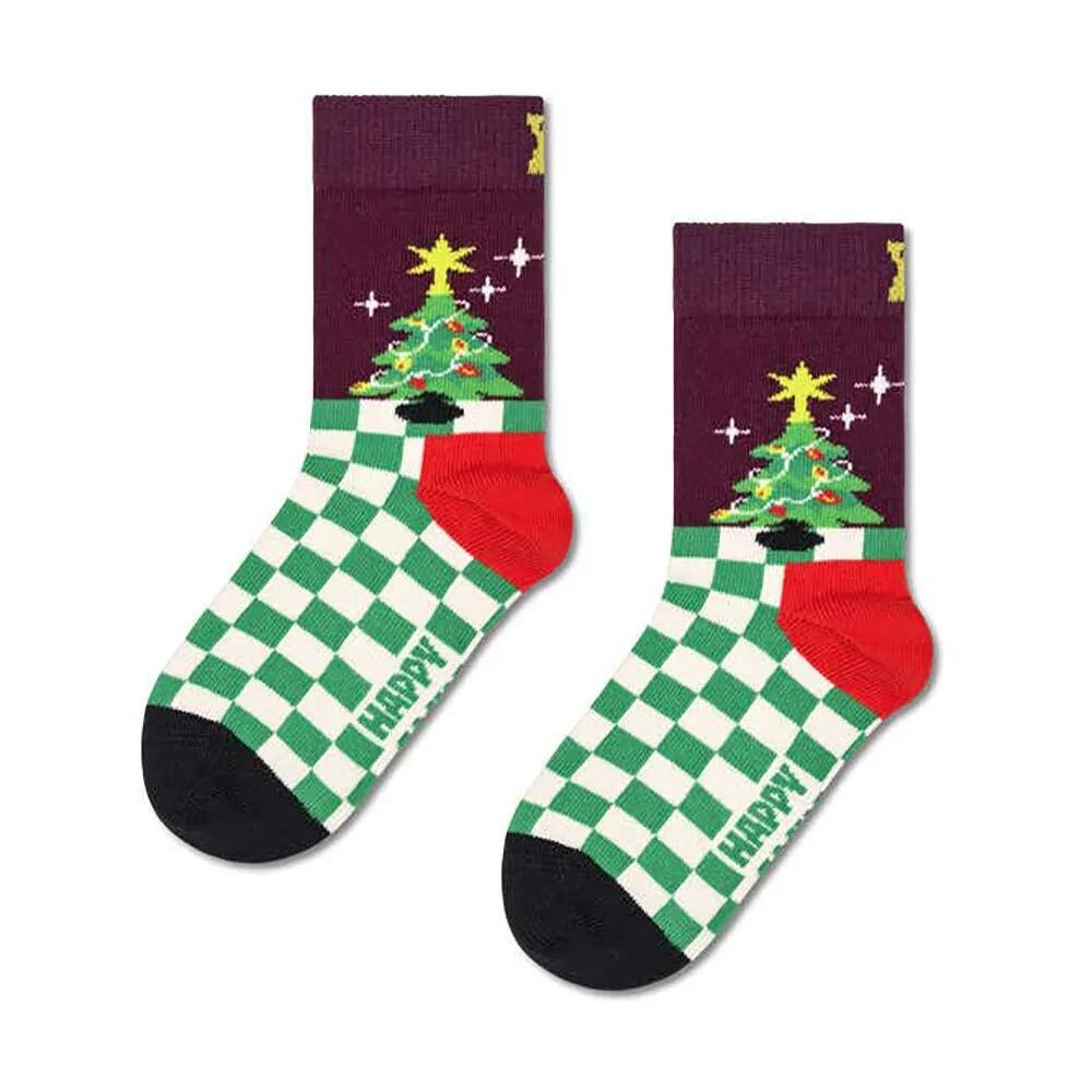 ハッピーソックス クリスマス ツリー ガールズ ソックス （ Dark Red ） | HAPPY SOCKS Christmas Tree..