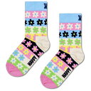 エイチエス バイ ハッピーソックス フラワー ストライプ ガールズ クルー ソックス ( Light Blue ) | HS BY HAPPY SOCKS Fl...