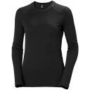 ヘリーハンセン リファ メリノ ミッドウェイト クルー ロングスリーブ ベース レイヤー レディース ( Black ) | HELLY HANSEN Lifa...