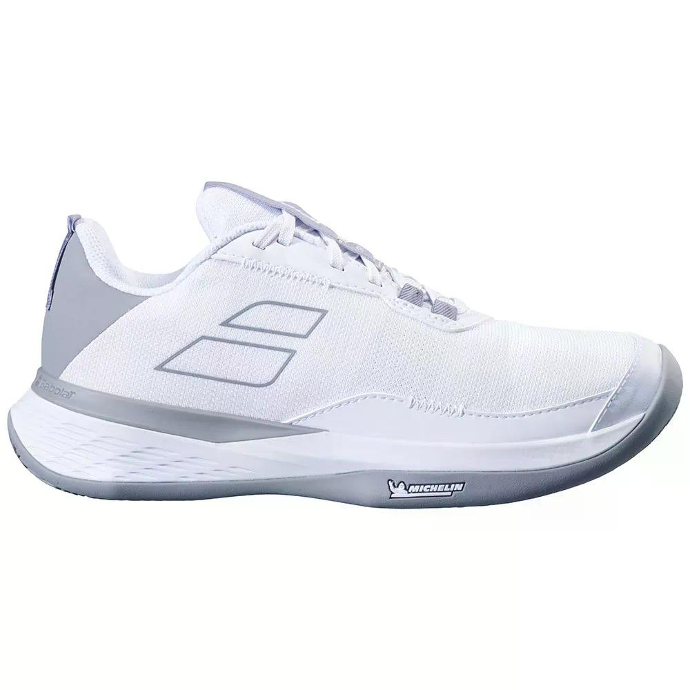 バボラ SFX エボ クレーコート テニスシューズ ウィメンズ （ White/LunarGray ） BABOLAT SFX Evo Clay Court Tennis Shoes woman t